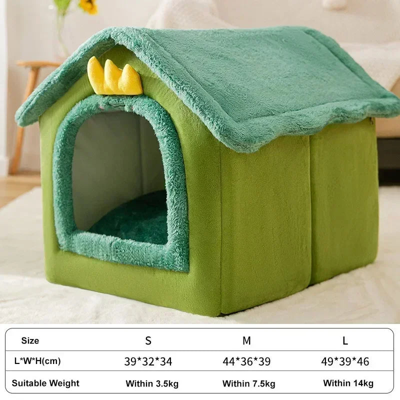 All Seasons Warm Washable Cat Dog House Indoor Soft Removable Cushion Pet Bed Kennel for Small Medium Pets Durable Pet Supplies