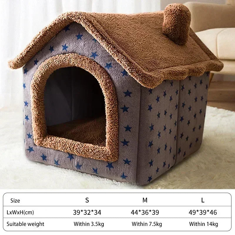 All Seasons Warm Washable Cat Dog House Indoor Soft Removable Cushion Pet Bed Kennel for Small Medium Pets Durable Pet Supplies